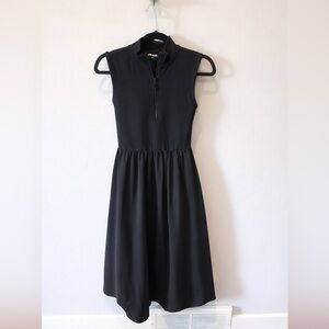 Steve Madden Black Zip-Front Midi Dress